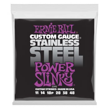 Ernie Ball 2245 Power Slinky S.Steel Cuerdas Para Guitarra Eléctrica 11-48