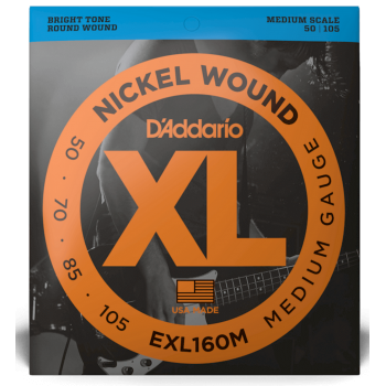 D addario exl160m cuerdas de bajo de escala media