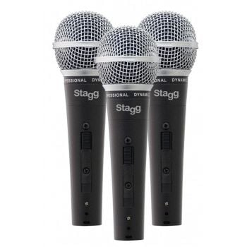 Stagg set 3 micrófonos profesionales dinámicos dc78