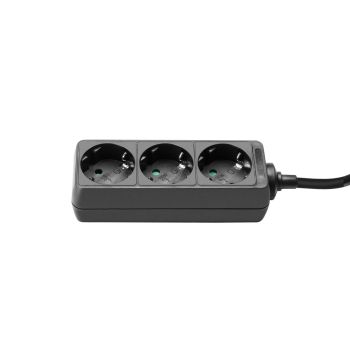 Adam hall base de enchufes de 3 tomas 3m longitud del cable