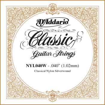 D´addario NYL040W Cuerda Suelta para Guitarra Española