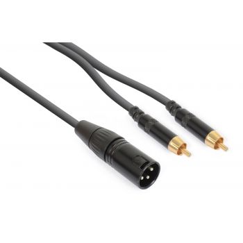 Power dynamics cx58-3 cable xlr macho - 2x rca macho 3 metros