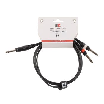 Ek audio cable jack stereo - jack mono x 2 1.5 m