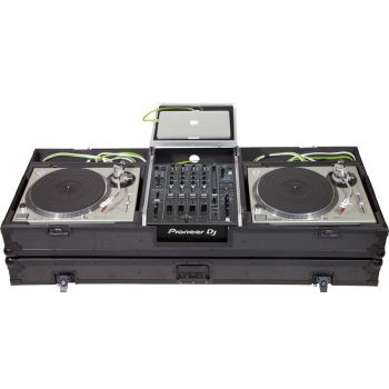 Walkasse wmdj-12ltsii flight case tocadiscos (normal)/ pioneer djm-900nxs2 plata (soporte ordenador y ruedas).