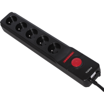Ibiza light lc506w-fr alargador multi enchufe de 5 vías individuales con mando a distancia.