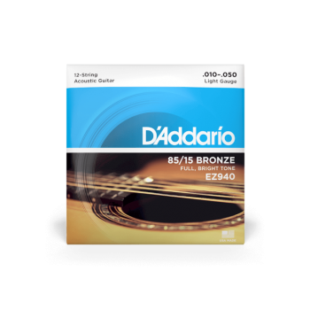 D addario ez940 85/15 12-string bronze cuerdas guitarra acústica light