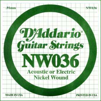D´addario nw036 cuerda suelta para guitarra eléctrica