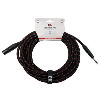 Ek audio cable trenzado de tela para micrófono jack-xlr hembra 9 metros