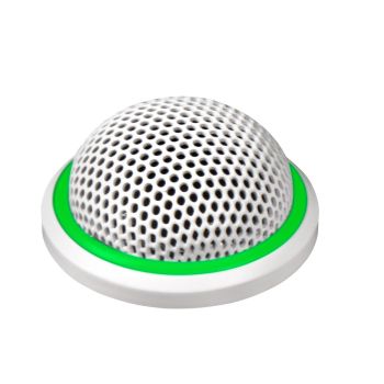 Shure mx395w/o-led micrófono superficie omni. bajo perfil blanco xlr5 anillo bicolor