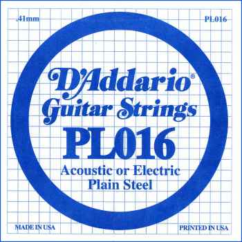 D´addario pl016 cuerda suelta para guitarra eléctrica y acústica