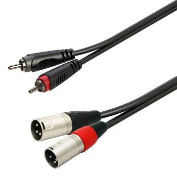Soundsation cable adaptador no balanceado gl-2rca2xm1 2xrca macho - 2xxlr macho /