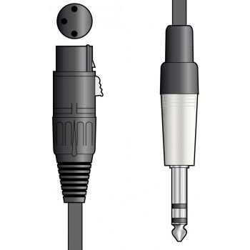 Chord cable xlr hembra - jack 6.3mm stereo 1.5 metros