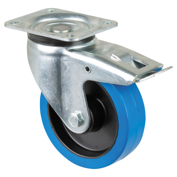 Showgear swivel blue wheel 160 mm - with brake