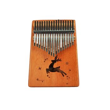 Angel ark-n-reindeer kalimba de caoba de 17 notas con diseño de reno.