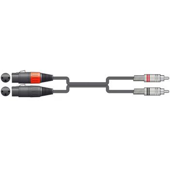 Chord cable 2 rca macho - 2 xlr hembra 3.0 metros