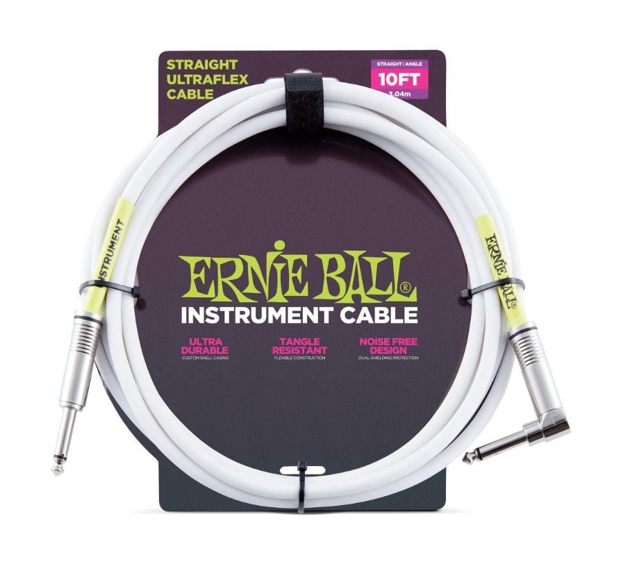 Ernie Ball 6049 Cable Ultraflex Jack a Jack 3.05 m. Blanco 6049