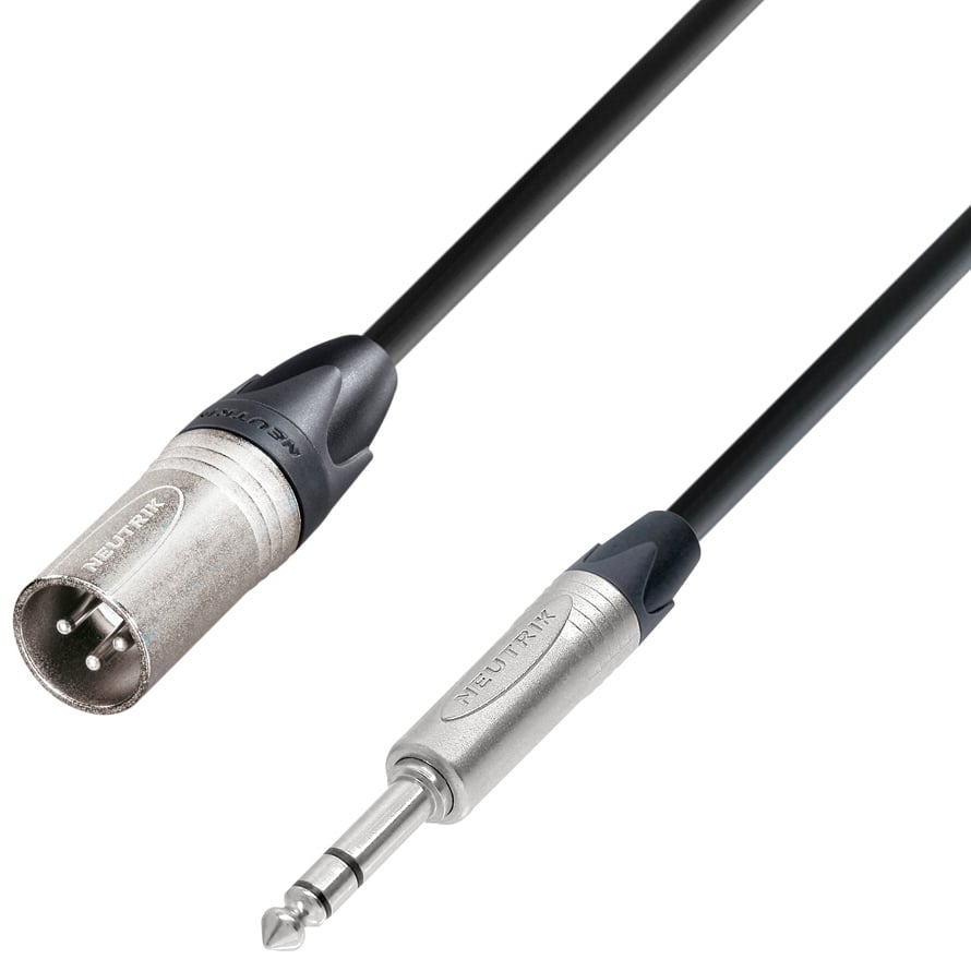 Neutrik Adam Hall K5 BMV0300 Cable de Micro XLR macho a Jack 6,3 mm estéreo 3 m   K5 BMV0300