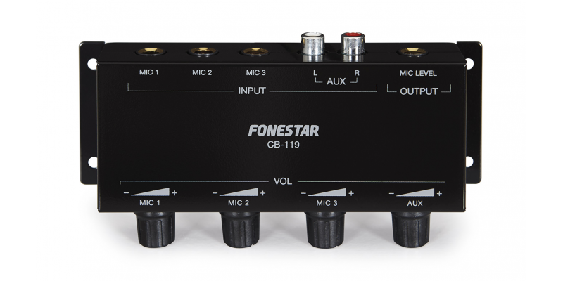 Fonestar CB-119 Mezclador Pasivo de 3 Micrófonos y Aux CB-119