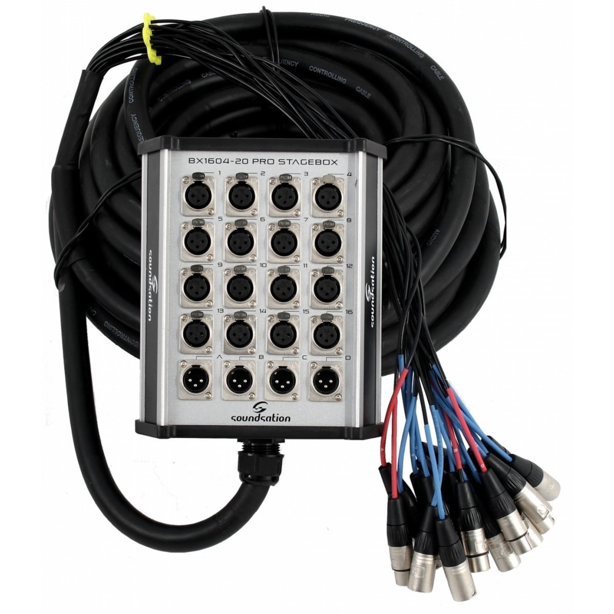Soundsation Caja de escenario profesional de aluminio SGBX20-1604 con 16 entradas SGBX20-1604