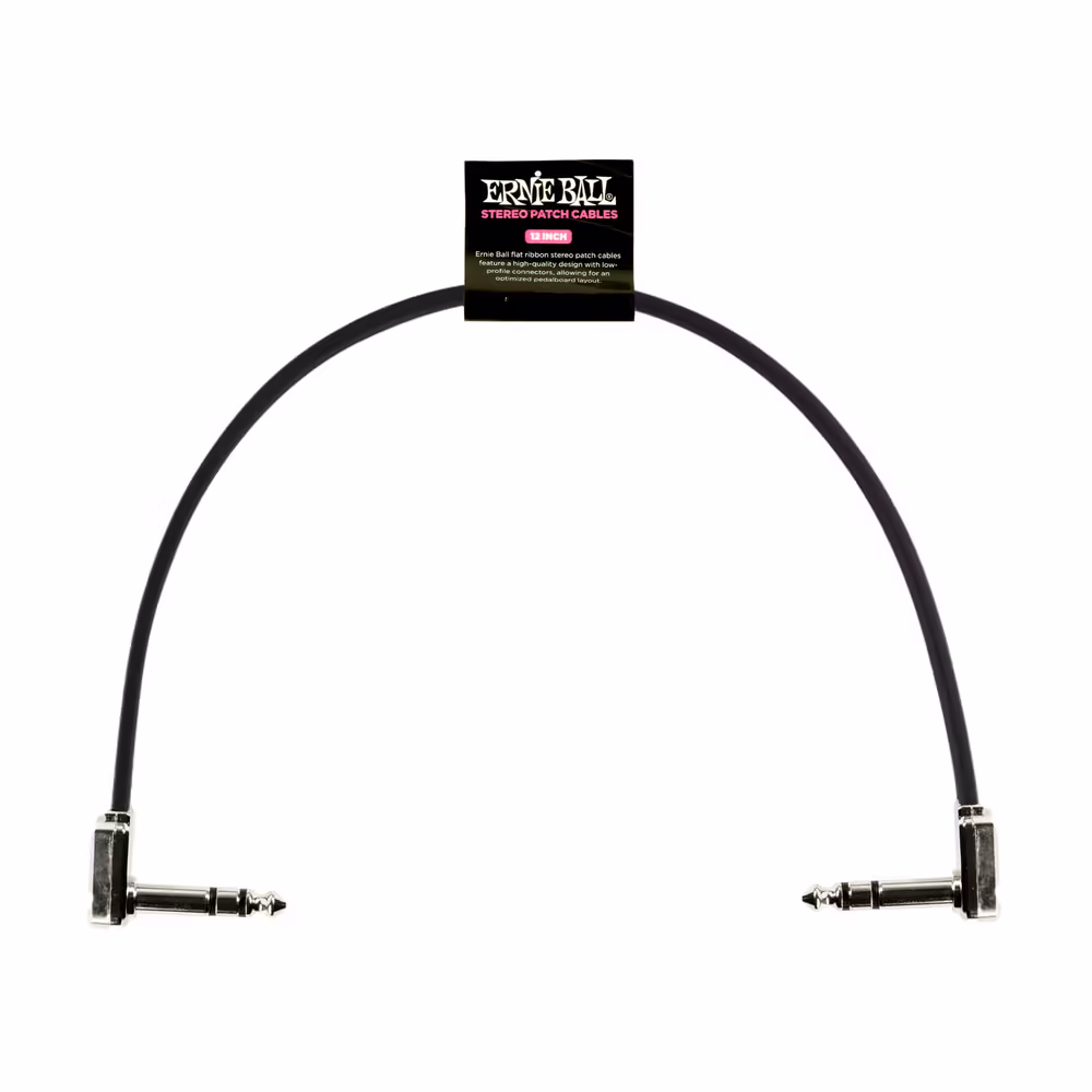 ERNIE BALL Cable Eb Patch Flat Ribbon Trs 12\" Negro EB6409