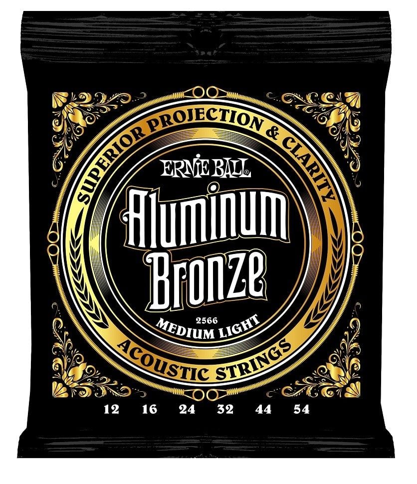 Ernie Ball 2566 Aluminum Bronze Medium Light Cuerdas Para Guitarra Acústica 12-54 2566