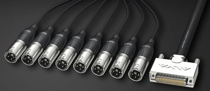 ALVA AO25-8X PRO10 Cable multicanal analógico DSub 25 macho a 8 x XLR3 macho 10 metros AO25-8XPRO10