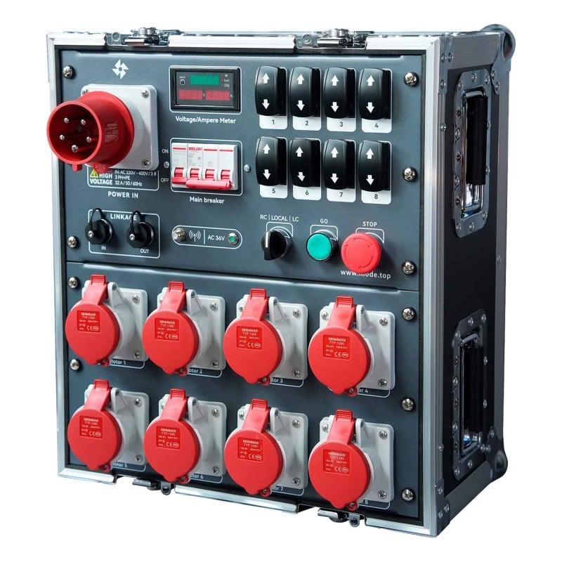 Mode Control motores 8 canales con mando a distancia y flightcase Control motores 8 canales con mando a distancia