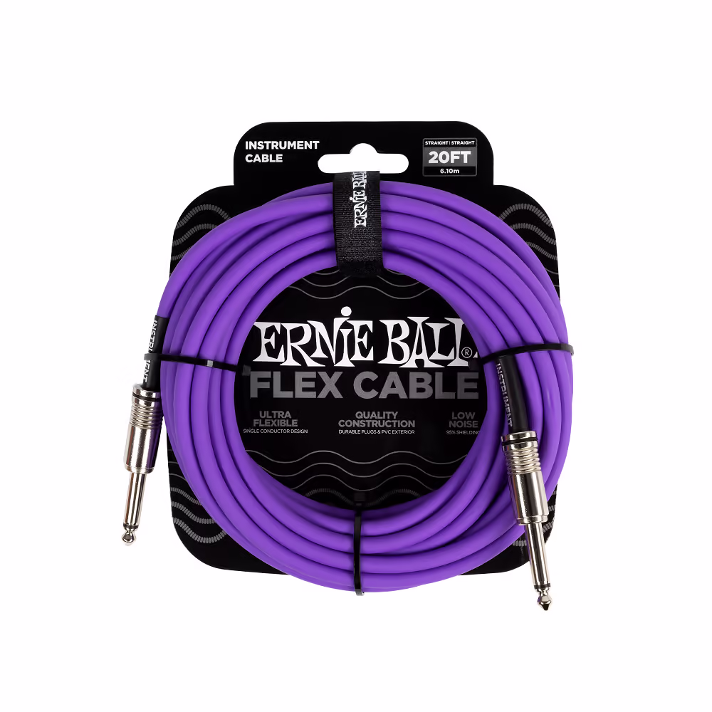 ERNIE BALL Cable Eb Instrumento Flex Jack-Jack Ss 6 M - Púrpura EB6420