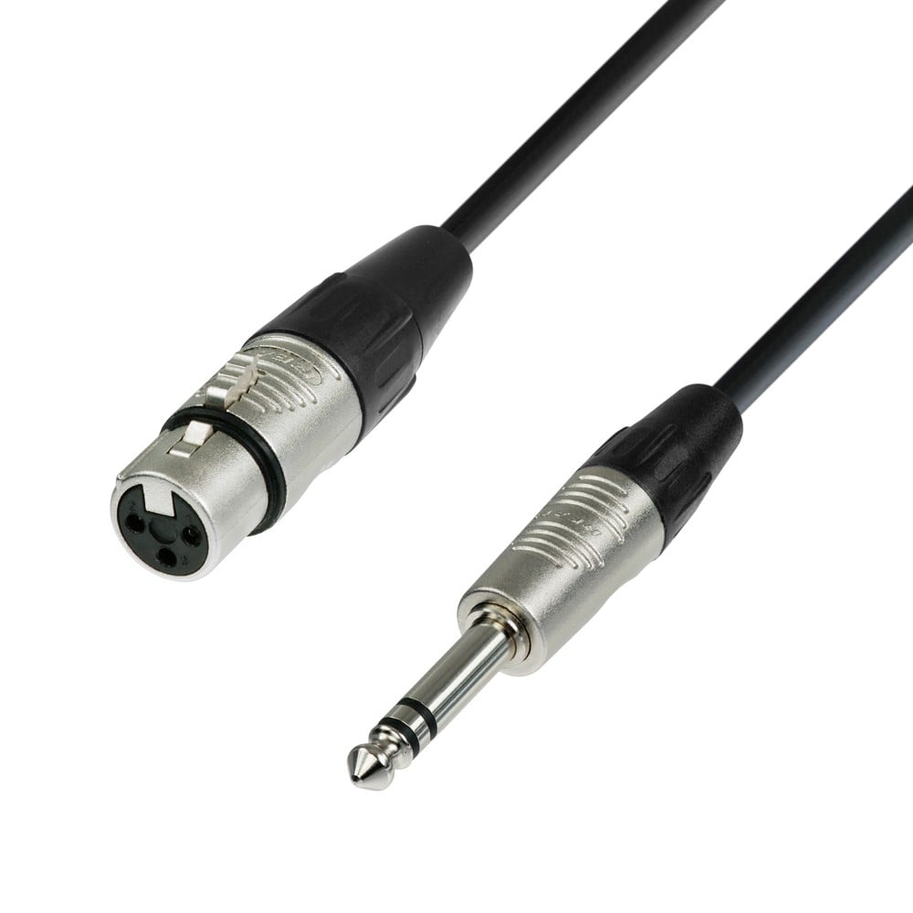 Adam Hall Cables K4 BFV 0150 Cable de Micro REAN de XLR hembra a Jack 6,3 mm estéreo 1,5 m K4 BFV 0150