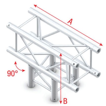 Showtec GQ30017HD T-Cross 3-way Heavy Duty Pro-30 Square G Truss GQ30017HD