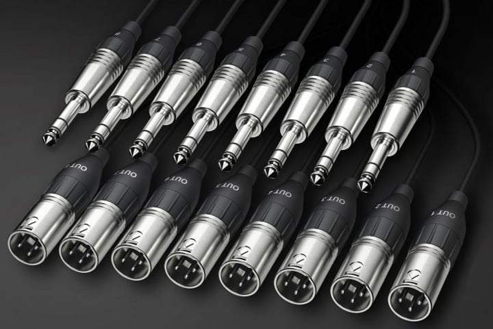 ALVA T8X8 PRO2 Cable multicanal analógico de 8 TRS 6,3mm a 8 XLR macho 2 metros T8X8PRO2