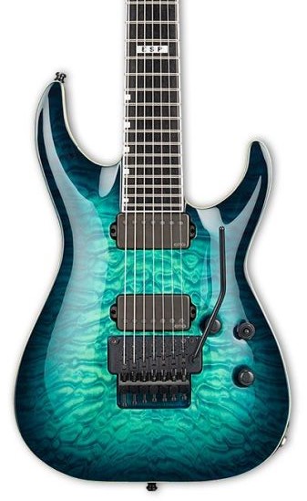 ESP EII E-II Horizon FR 7 Black Turqouise Guitarra Eléctrica E-II HORIZON FR-7 BLACK TURQUO