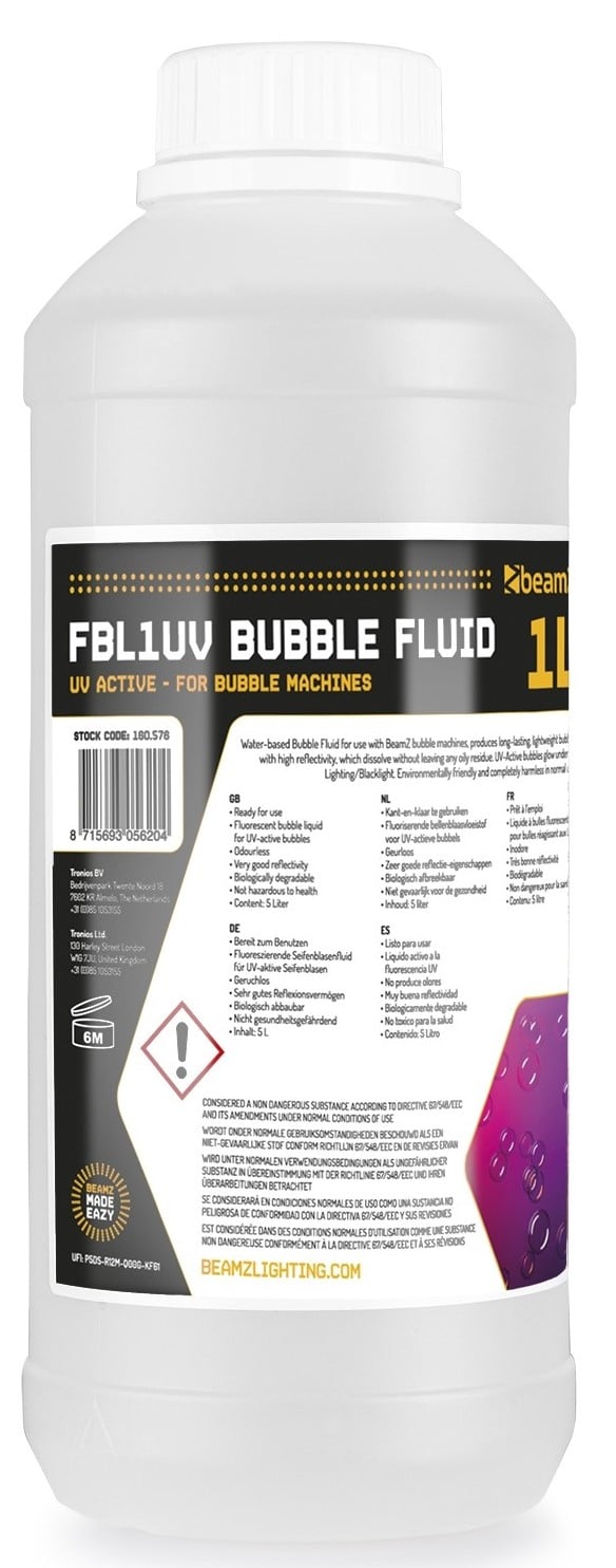 Beamz FBL1UV Líquido Burbujas UV Activo FBL1UV Bubble Liquid 1L UV Activ