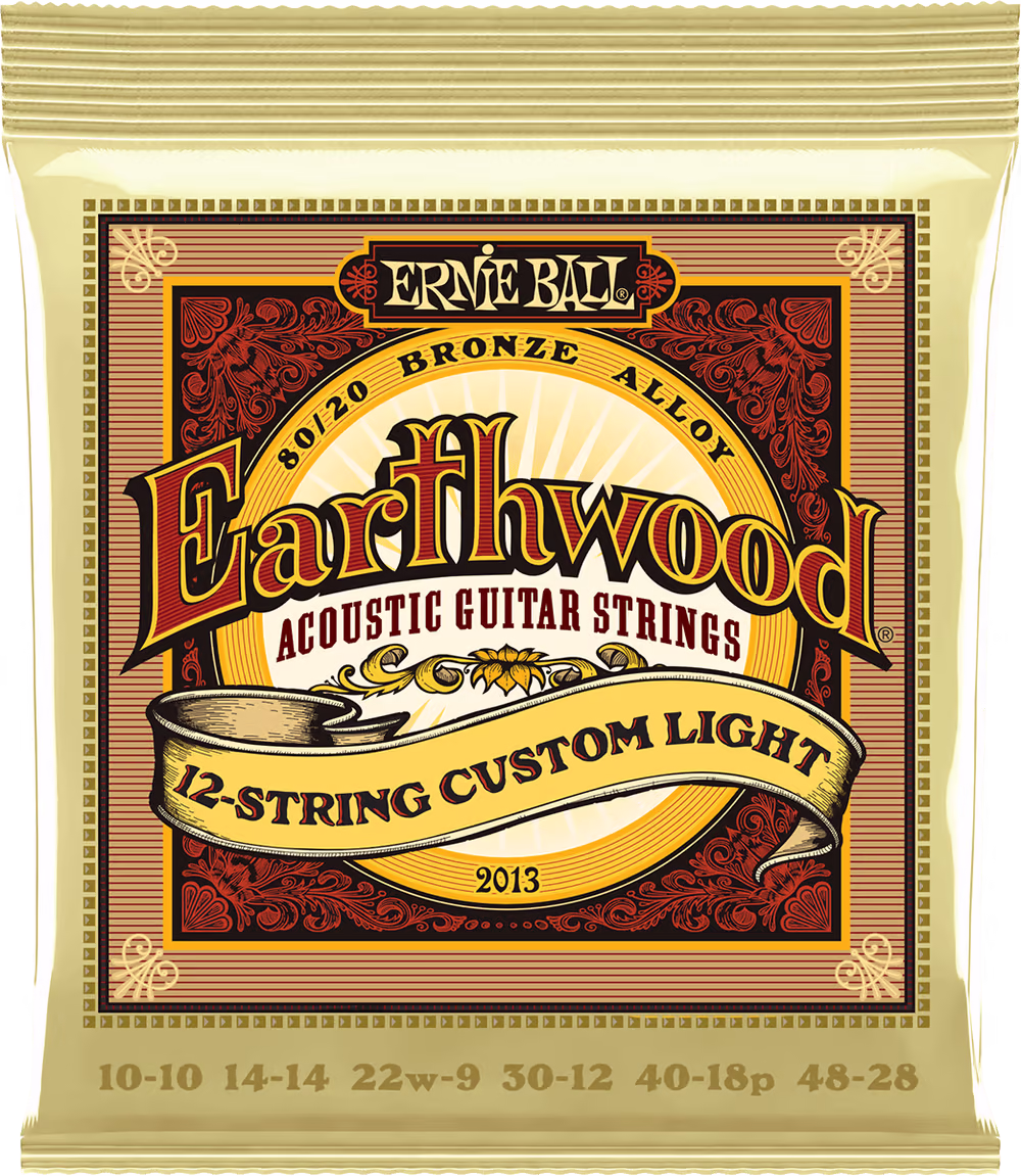 ERNIE BALL Juego Acústica Earthwood 80/20 Bronze (12 St.) Light 10-48 EB2013