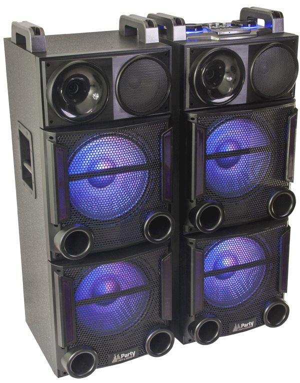 Party BOX 412 Sistema de Sonido con USB, SD, FM Y Bluetooth 2x12" 1200w Party BOX 412