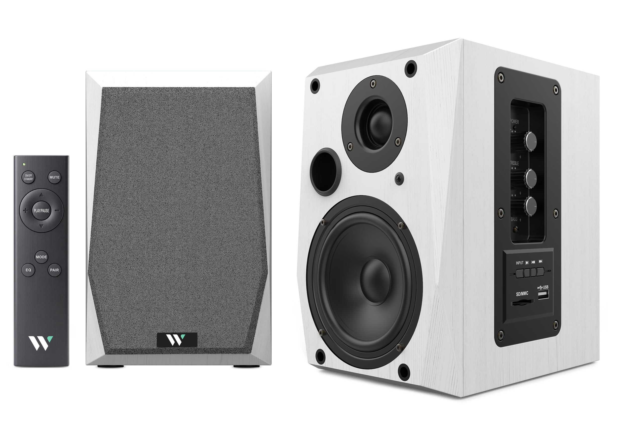 Wiibo Neo 50 White Altavoces Estantería Bluetooth Activos 50W. Pareja Neo 50 White