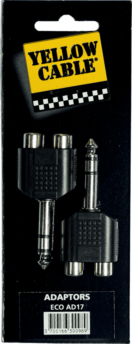 Yellow Cable ECO-AD17 Adaptador de Jack Stereo Macho a 2 RCA Hembra ECOAD17