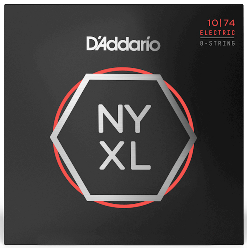 D Addario NYXL1074 Cuerdas para Guitarra eléctrica de 8 Cuerdas con Parte Superior Ligera/Inferior Pesada. NYXL1074