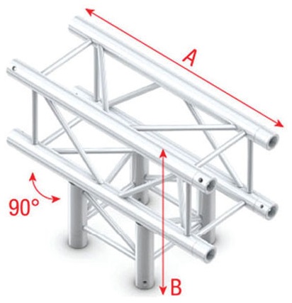 Showtec FQ30017HD T-Cross 3-way Heavy Duty Pro-30 Square F Truss FQ30017HD
