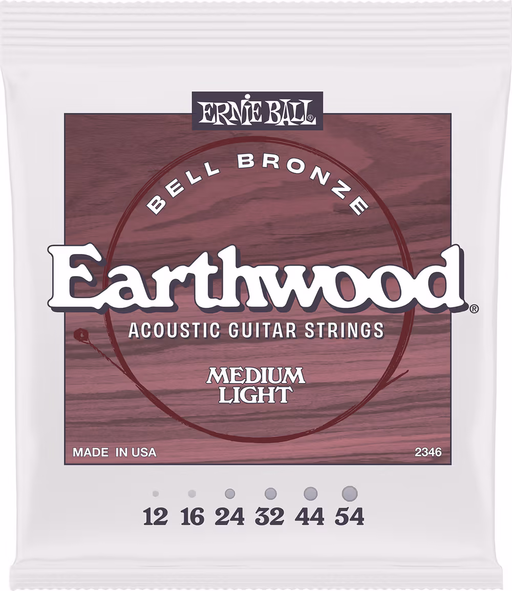 ERNIE BALL Juego Acústica Earthwood Bell Bronze Medium Light 12-54 CEB2346