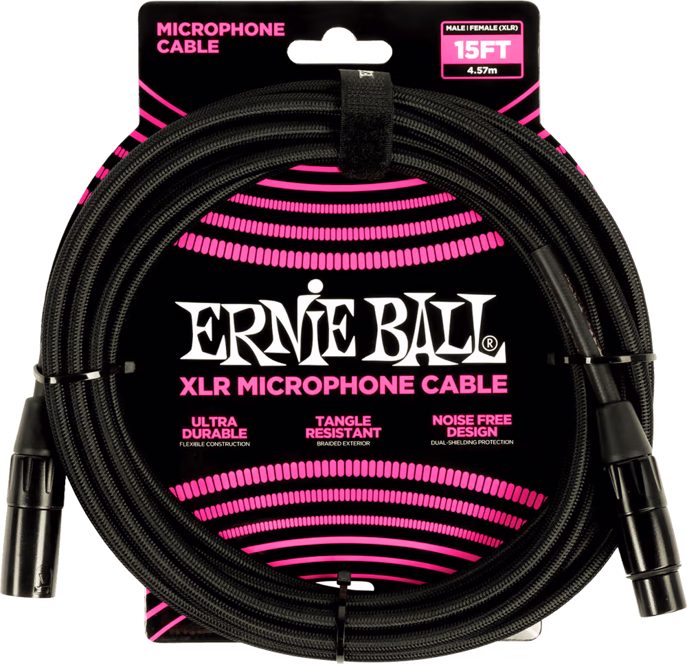 ERNIE BALL Cable Eb Micrófono Classic Xlr-Xlr Negro - 4,5 M EEB6391