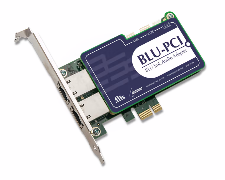 BSS 64 canales de tarjeta de sonido PCI Express - Blu Link blu-pci