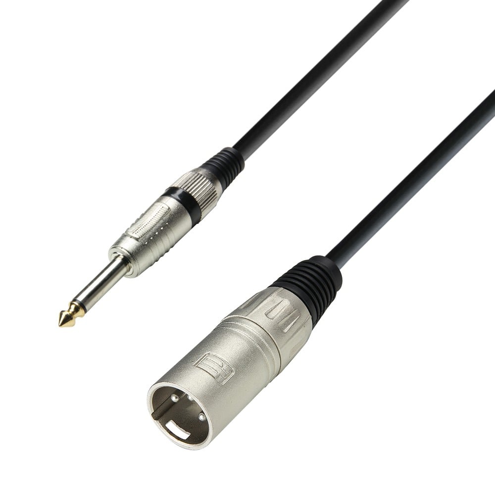 Adam Hall K3 MMP 0300 Cable de Micro de XLR Macho a Jack 6,3 mm Mono 3 m K3MMP0300