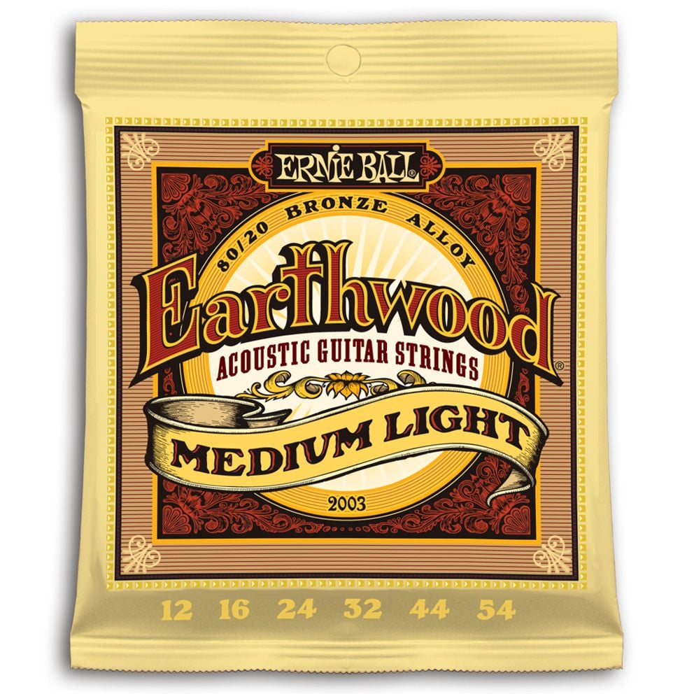 Ernie Ball 2003 Earthwood Medium Light Cuerdas Para Guitarra Acústica 12-54 2003