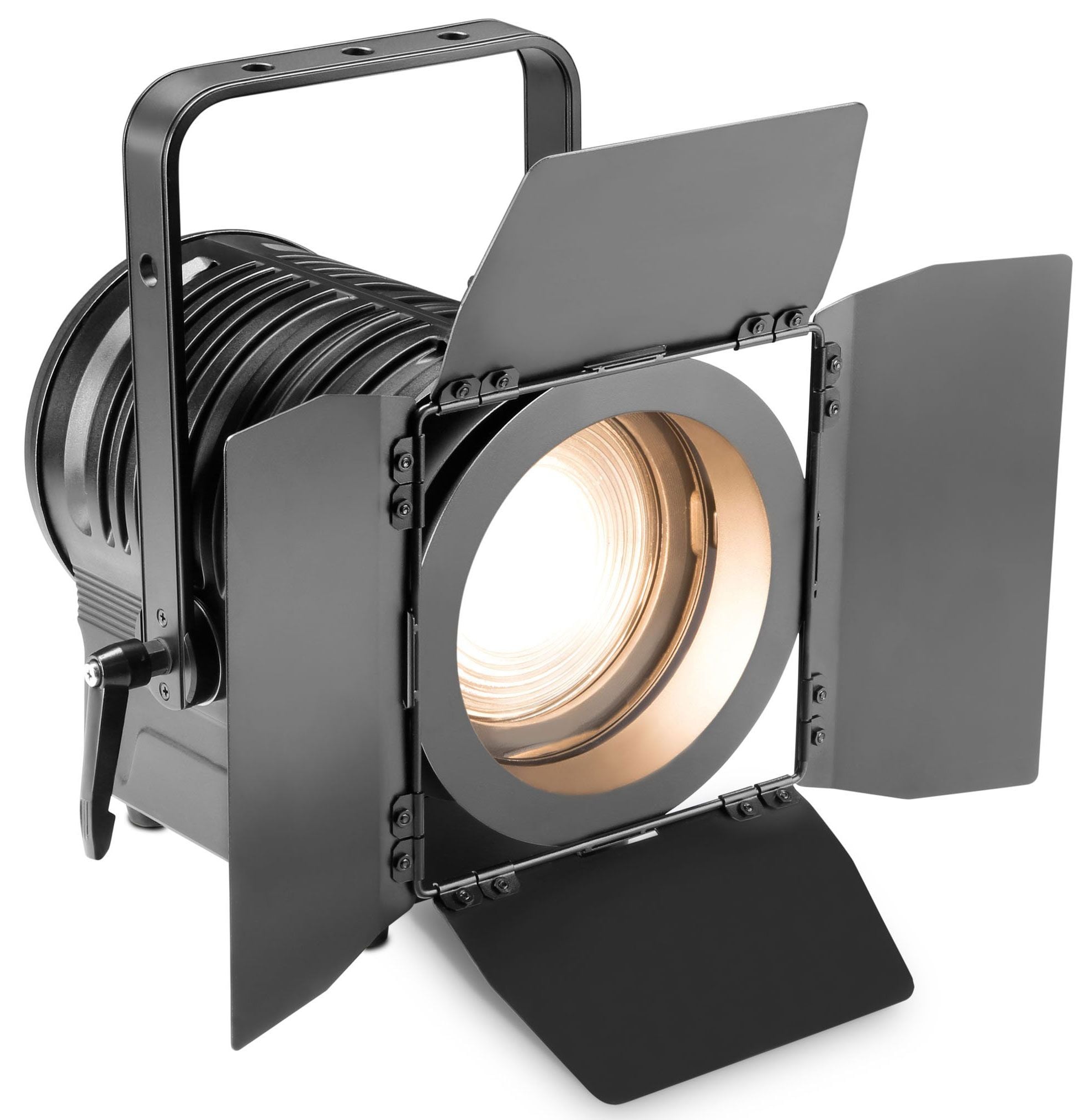 Cameo TS 100 WW Foco para teatro con lente Fresnel y LED blanco cálido de 100 W en una carcasa negra TS 100 WW