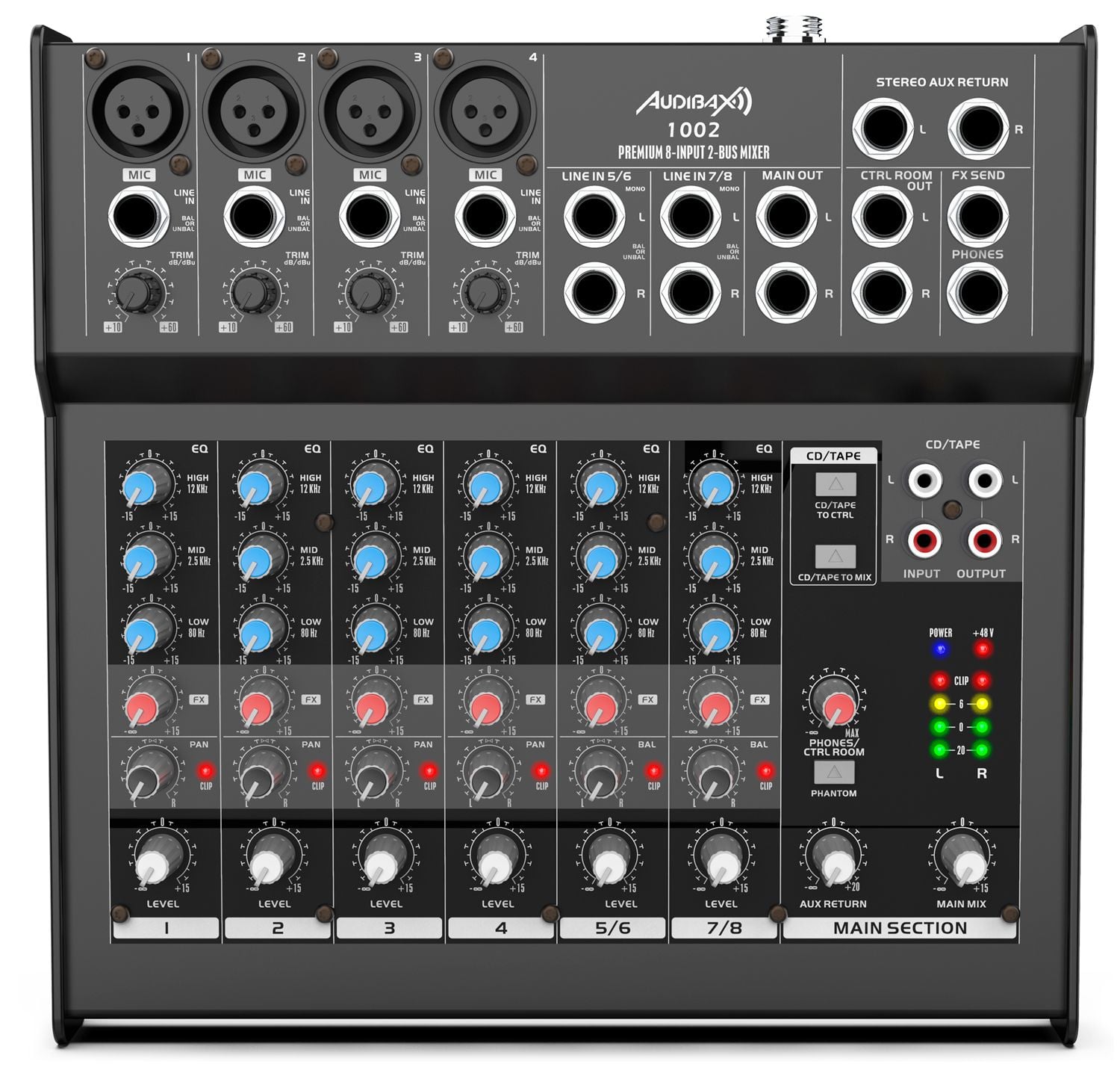 Audibax 1002 Mesa Mezclas 8 canales 1002