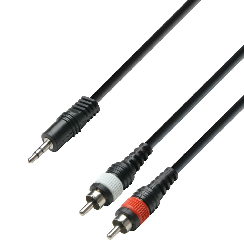 Adam Hall Cables K3 YWCC 0600 Cable de Audio de Minijack 3,5 mm estéreo a 2 RCA macho 6 m K3 YWCC 0600