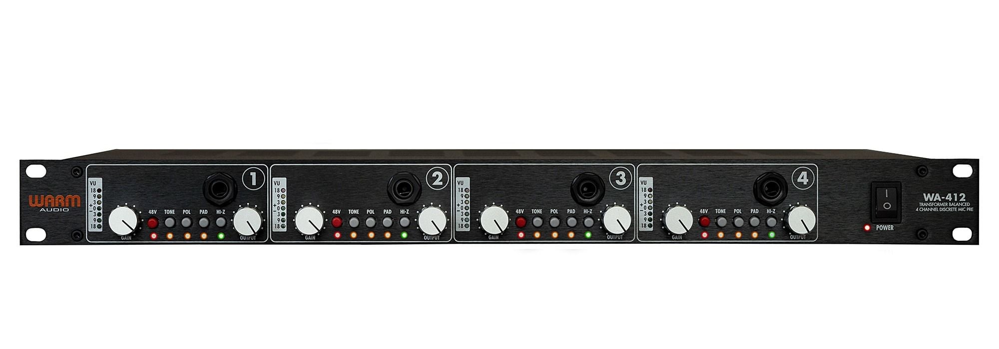 Warm Audio WA412 Amplificador de Micrófono e Instrumento de 4 Canales WA-412