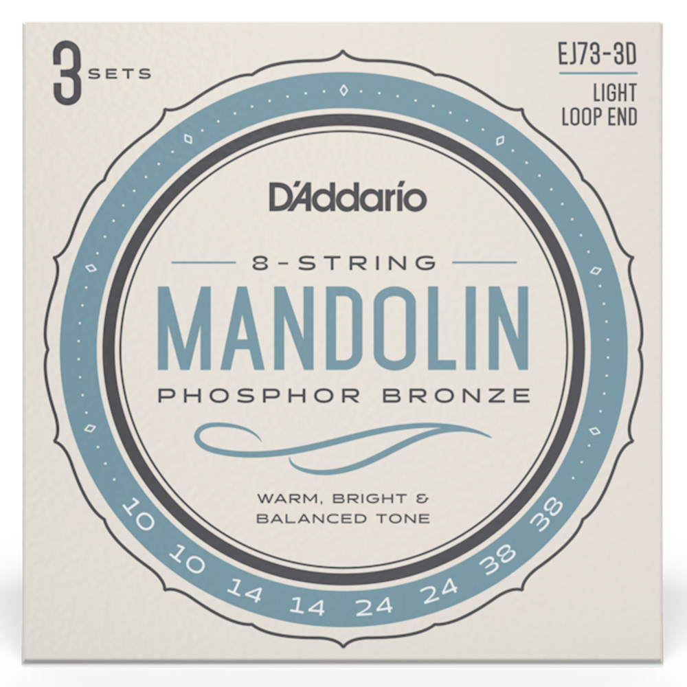 D Addario EJ74-3D Juego de Cuerdas de Mandolina de Bronce EJ74-3D