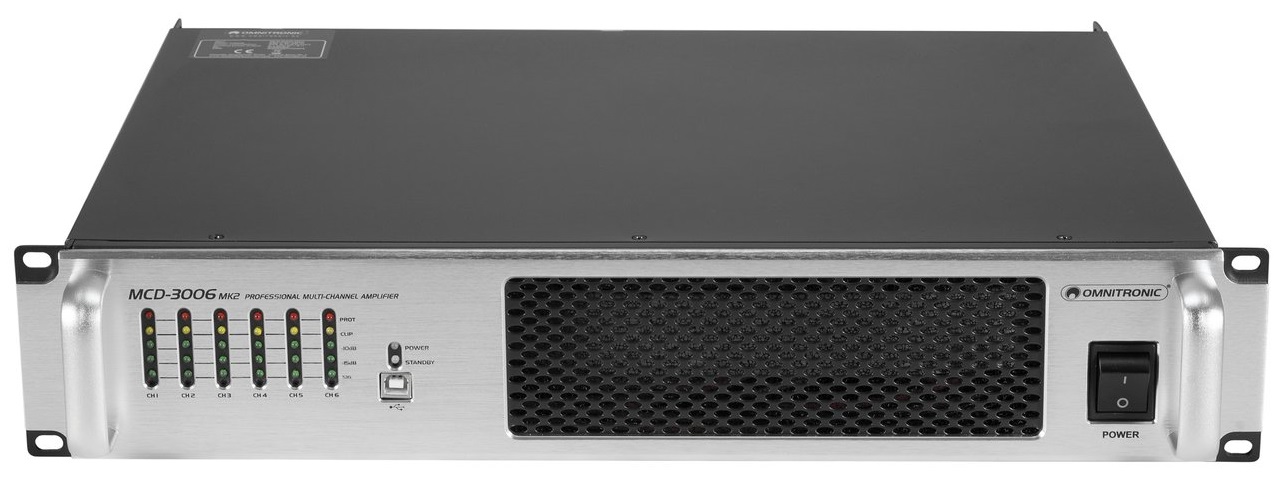Omnitronic MCD-3006 MK2 Amplificador Instalación 6 Canales Clase D MCD-3006 MK2